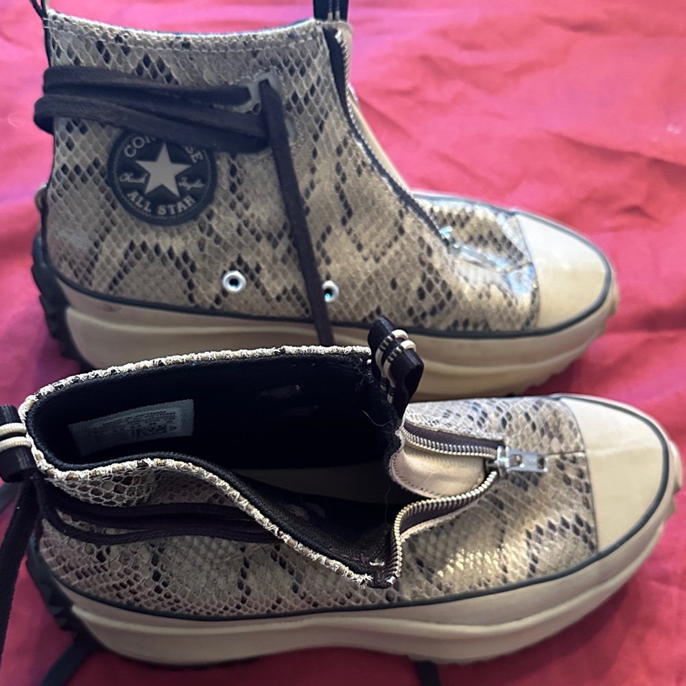 Converse Beige Snake Pattern High-Tops - image 1